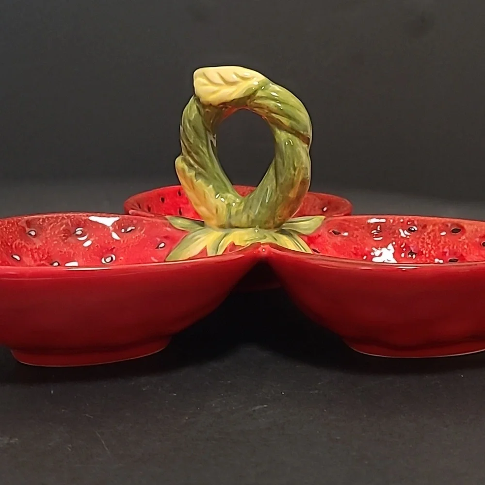 Vintage | Pier 1 Imports Straberry Trio Dish Serving Tray